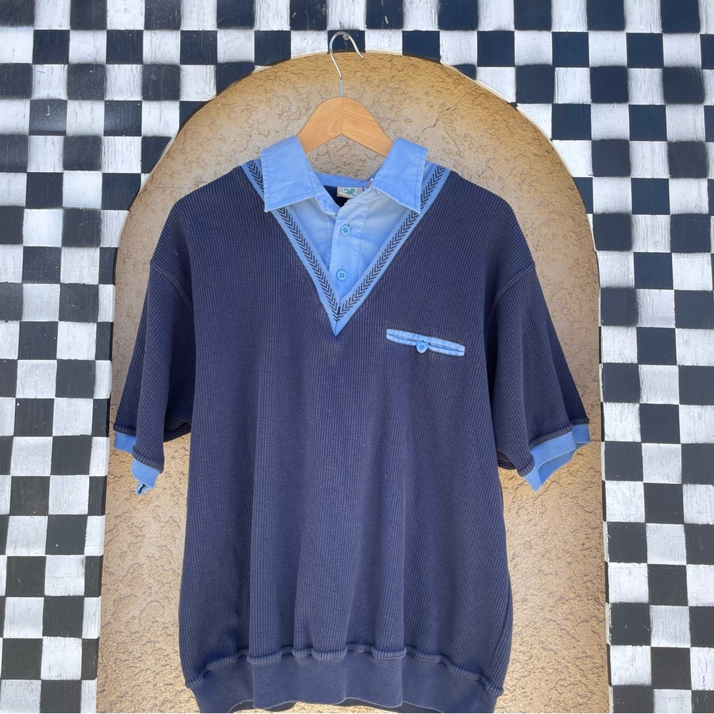 Haband Navy and Light Blue Polo Shirt